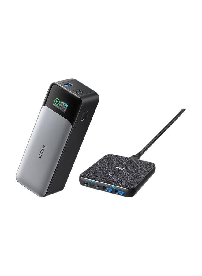 Anker 737 Power Bank (PowerCore 24K), 24,000mAh 3-Port Portable Charger with 140W Output, Smart Digital Display, Compatible with MacBook Pro/ Air, iPhone 17/16 Series, Samsung, Huaiwei, Dell & 63W Powerport Atom III 4-Port ChargerBundle - Image 1