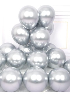 JOLLITY LLC Metallic Chrome Balloons 50 Pcs 12 Inch Helium Shiny Thicken Latex Party Decoration (Chrome Silver)  - Image 2