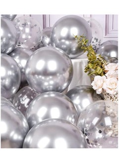 JOLLITY LLC Metallic Chrome Balloons 50 Pcs 12 Inch Helium Shiny Thicken Latex Party Decoration (Chrome Silver)  - Image 3