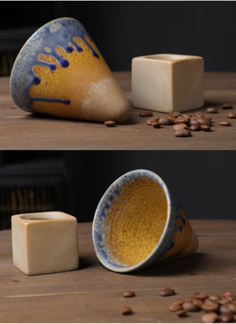 XiuWoo - Coffee ceramic cup with holder 200ml Coffee Cup Perfect For Cup or Mug Lovers - Image 1