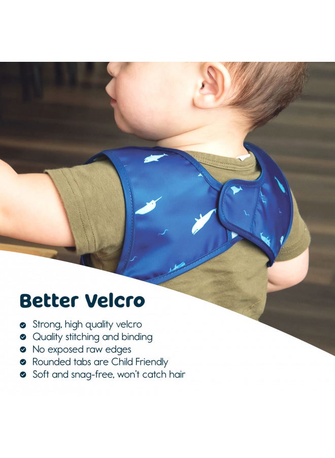 Tiny Twinkle Tiny Twinkle Mess Proof Baby Bib - Waterproof Baby Apron - Machine Washable - PVC, BPA, & Phthalate Free - Great Travel Bib for Baby Eating - Baby Food Bibs (Ocean Life, Large 2-4 Years)  - Image 2