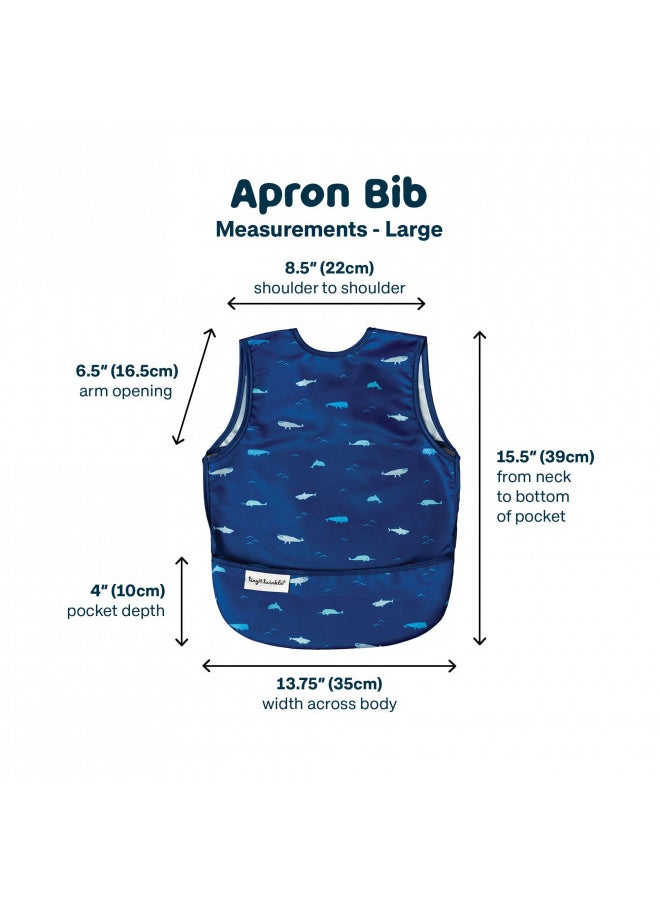 Tiny Twinkle Tiny Twinkle Mess Proof Baby Bib - Waterproof Baby Apron - Machine Washable - PVC, BPA, & Phthalate Free - Great Travel Bib for Baby Eating - Baby Food Bibs (Ocean Life, Large 2-4 Years)  - Image 4