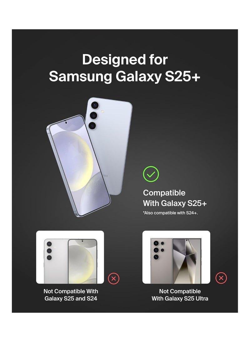 بيلكين يتميز واقي الشاشة المعالج Belkin ScreenForce InvisiGlass لهاتف Samsung Galaxy S25+‎ وS24+، بمقاومته للخدوش والصدمات مع علبة تسهيل المحاذاة لتركيب خالٍ من الفقاعات - زجاج معاد تدويره - Image 2