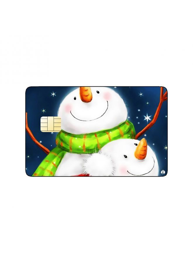 RKN PRINTED BANK CARD STICKER Cute Snowmen Drawing With Scarfs - Image 2
