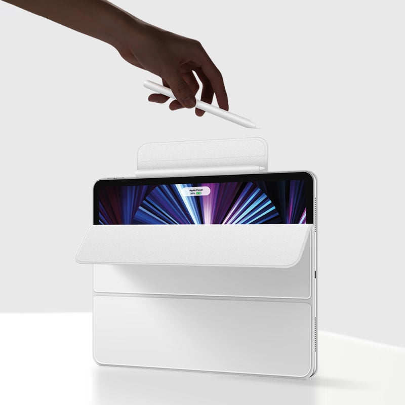 Stain-Resistant Protective Case White Magnetic & Convenient - Auto Sleep/Wake Protective Case for iPad Pro 12.9 (2018/2020/2021) Tablet Users - Image 3