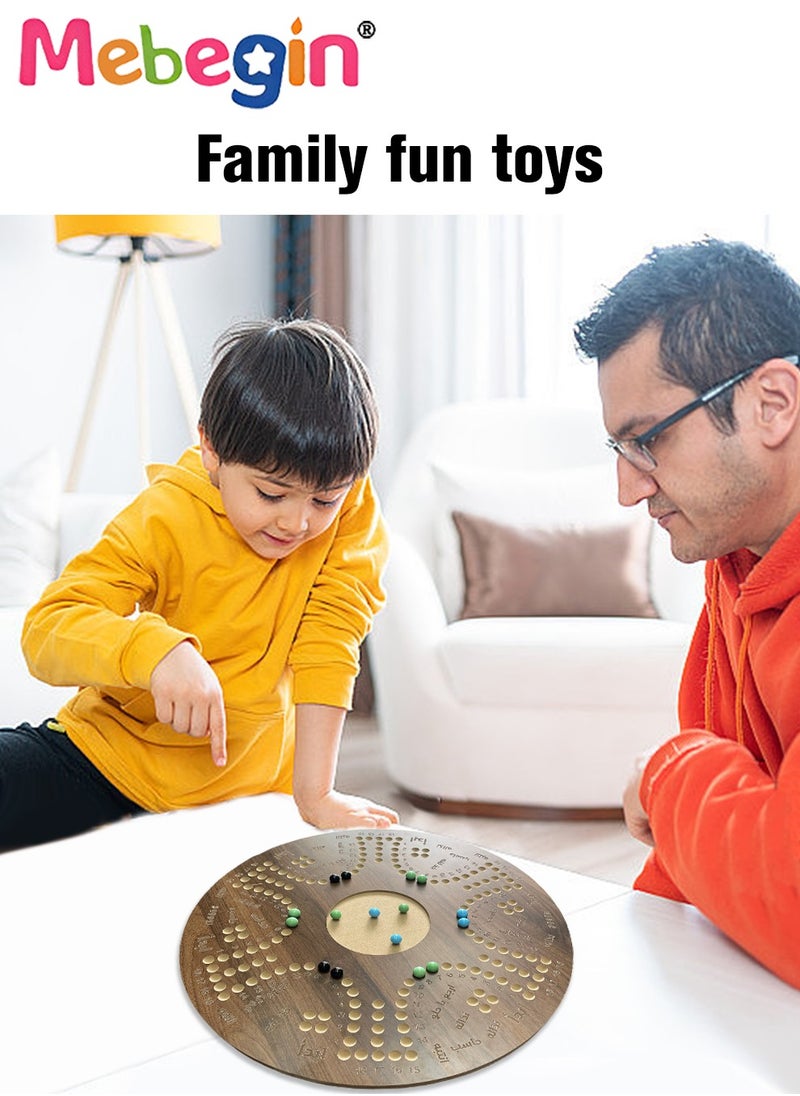 MEBEGIN Jackaroo Board Game Set with 24 Marbles and 54 Playing Cards, Fun Table Games for 4-6 Players, Wooden Creative Puzzle Toys, Parent-child Recreational Toys, Suitable for Family Activities and Parties, 54*54CM  - Image 2