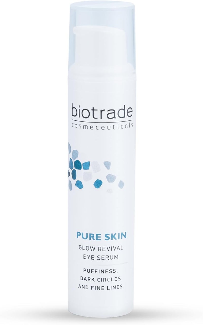 Biotrade Pure Skin Glow Revival Eye Serum with Caffeine Hyaluronic Acid and Peptides Daily Eye Cream for Puffiness Dark Circles and Fine Lines 15mL