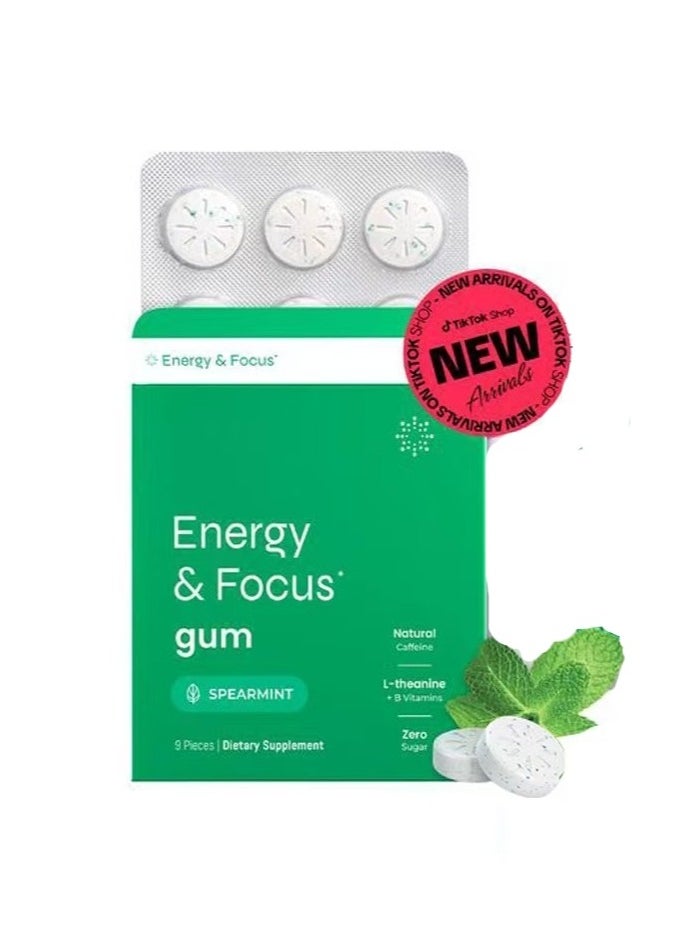 Energy Energy Caffeine Mints (54 Pieces) - Sugar Free with L-theanine + Natural Caffeine + Vitamin B12 & B6 - Nootropic Energy & Focus Supplement for Women & Men - Keto & Vegan, Peppermint Flavor  - Image 1