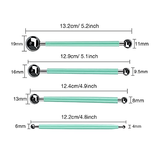 Groupcow 4 x Fondant Cake Decorating Clay Flower Sugarcraft Ball Model DIY Tool 8 Sizes (Green) - Image 2