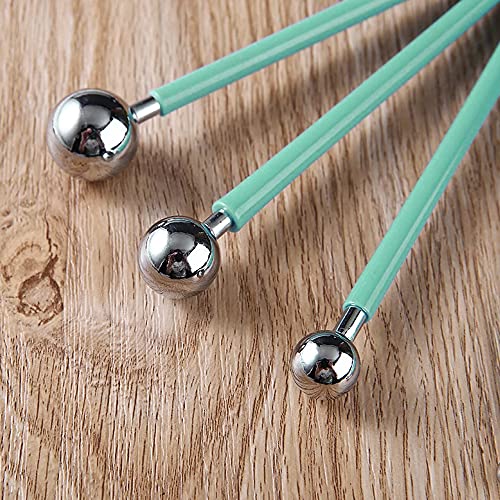 Groupcow 4 x Fondant Cake Decorating Clay Flower Sugarcraft Ball Model DIY Tool 8 Sizes (Green) - Image 3