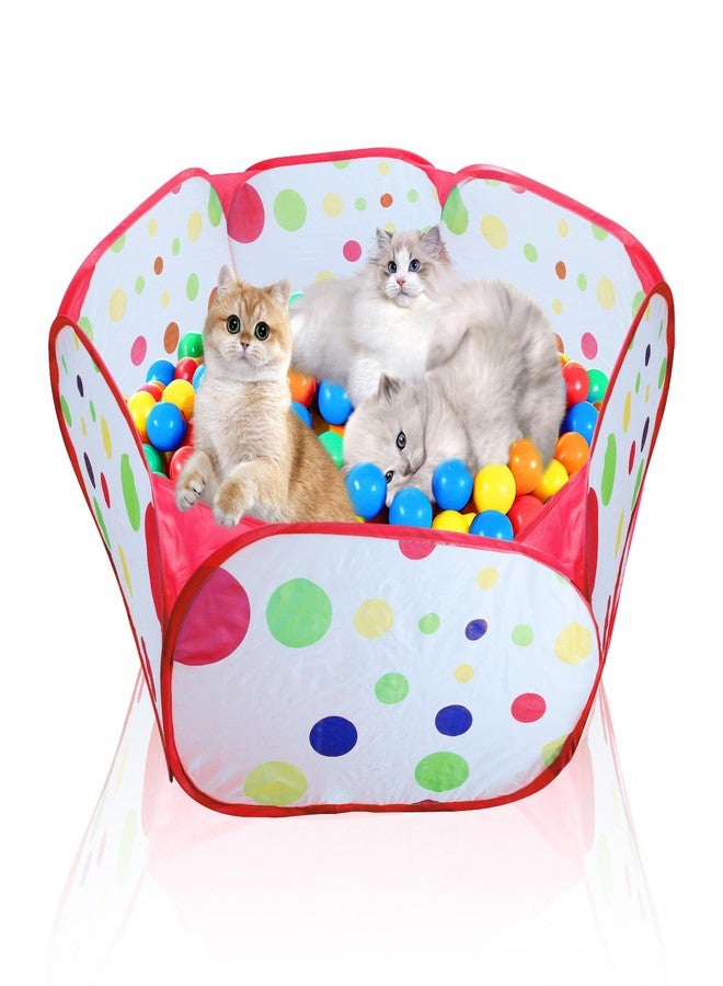 Engorgio Cat Ball Pit, Pop Up Ball Pits Tent，Cat Enrichment Toys，Suitable for Indoor and Outdoor Activities (39.37inches in Diameter,No Ball Included) (Red) - Image 1