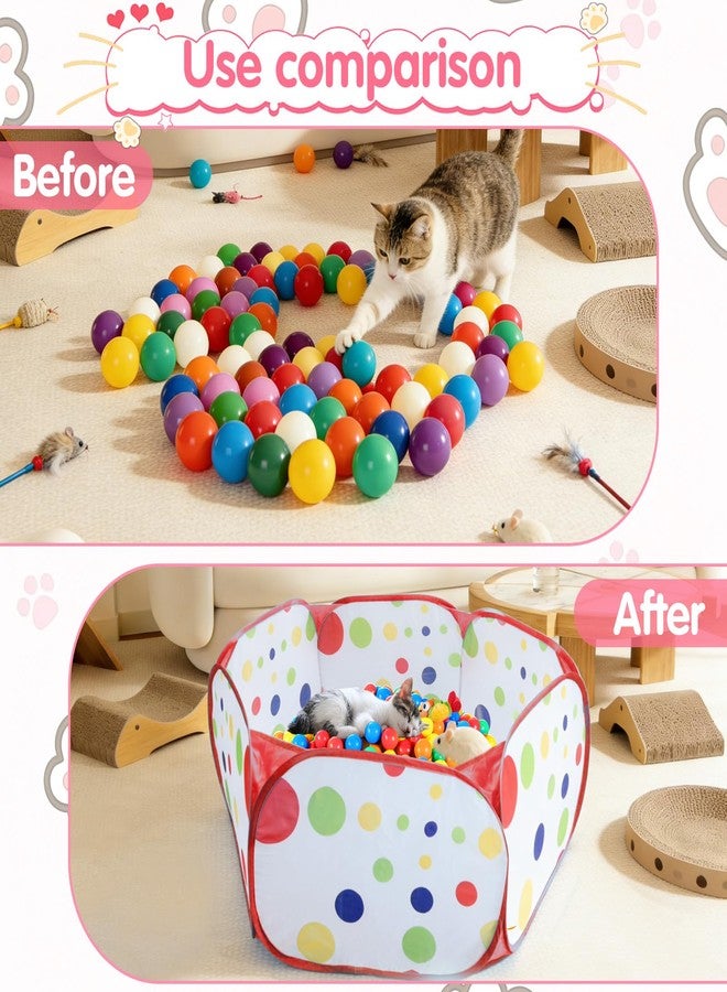 Engorgio Cat Ball Pit, Pop Up Ball Pits Tent，Cat Enrichment Toys，Suitable for Indoor and Outdoor Activities (39.37inches in Diameter,No Ball Included) (Red) - Image 4