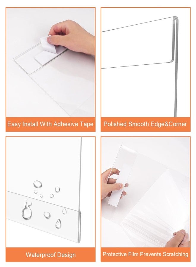 Dynta 12 Pack Acrylic Sign Holder 8.5 x 11 with Double Sided Adhesive Tape, Plastic Sign Holder Wall Mount, Memo Document Flyer Brochure Menu Holder for Display - Image 3