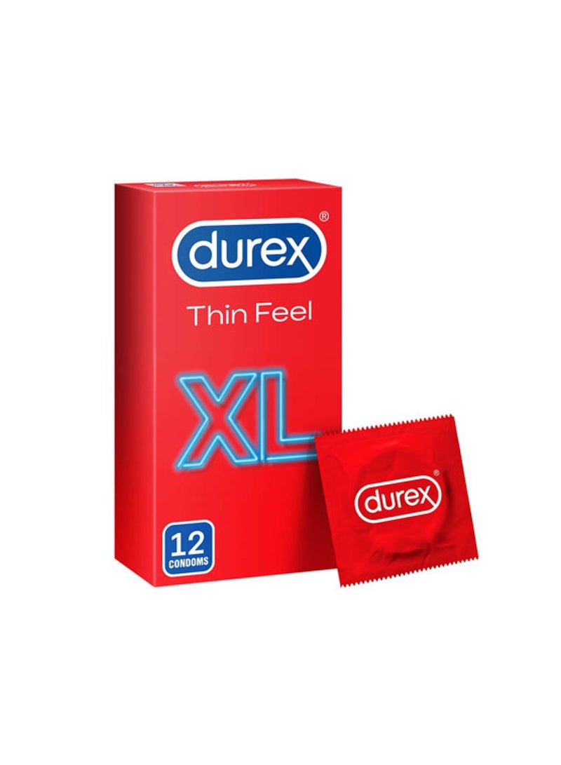 عبوة من 12 واقيًا ذكريًا رفيعًا مقاس XL