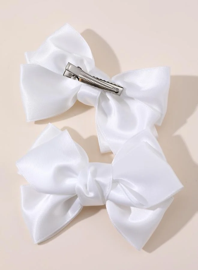 تايك تو طقم مشابك شعر بفيونكة ساتان قطعتين