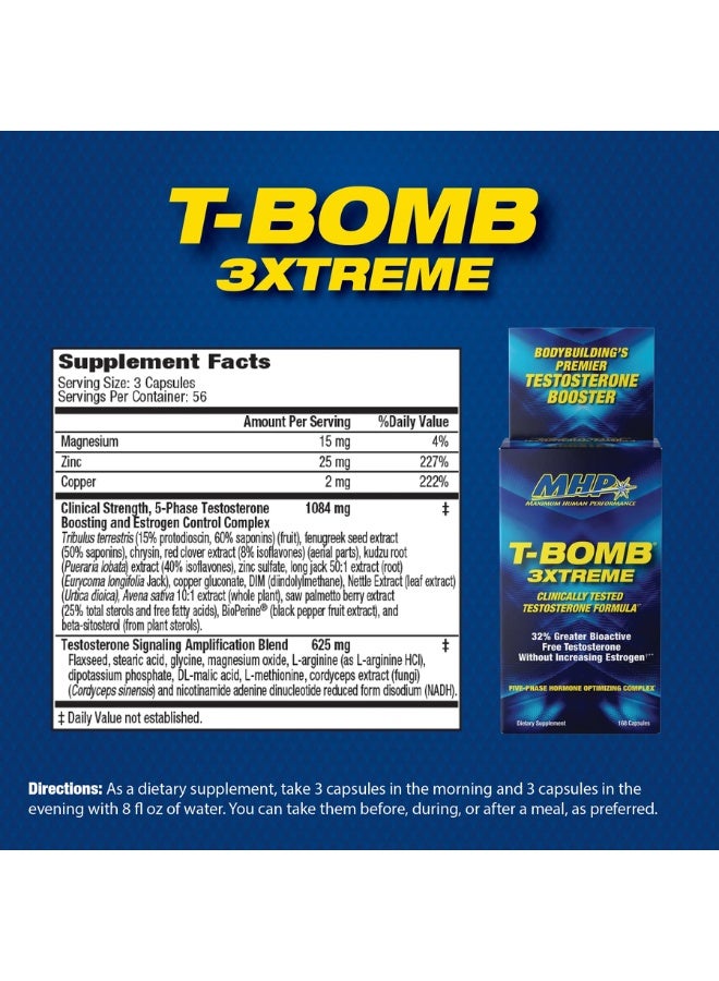 Maximum Human Performance T-Bomb 3xtreme Dietary Supplement - 168 Capsules - Image 3