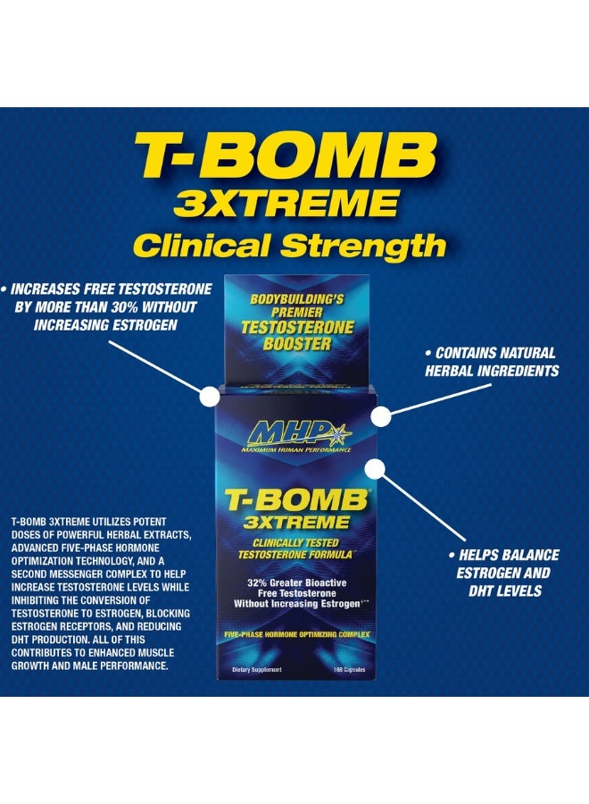 Maximum Human Performance T-Bomb 3xtreme Dietary Supplement - 168 Capsules - Image 4