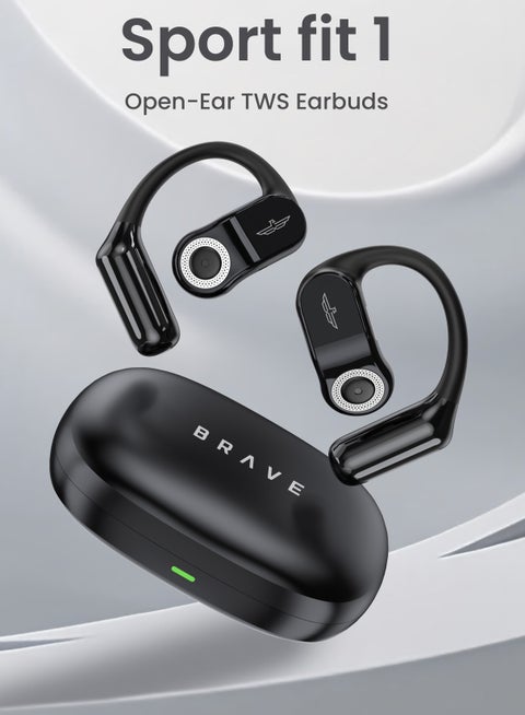 Bluetooth 5.4 Open-Ear Design Earphones for Android and iPhone, Open Air Conduction Wireless Headphones with Dual Dynamic Drivers, 13mm Enhanced Bass, 24-Hour Playtime, Fingerprint Touch Control, 4 Microphones for Clear Calls, Supports Multi-Device Connection, Perfect for Commuting, Running, Workout, Sports, Office and More