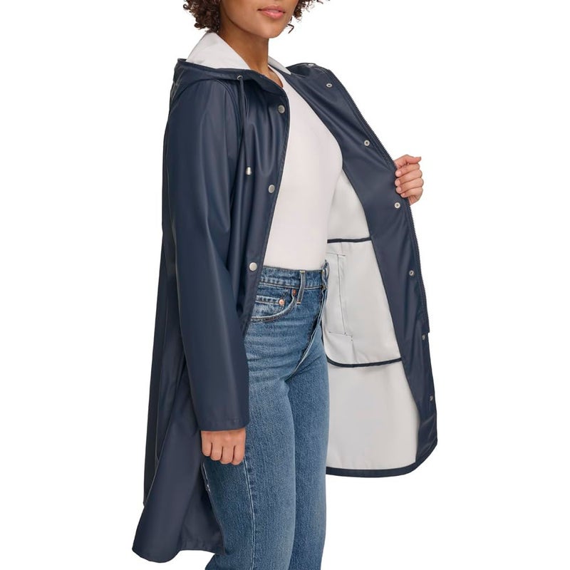 Levi's Women's Classic Hooded Rain Parka, Navy, 1X - Image 2