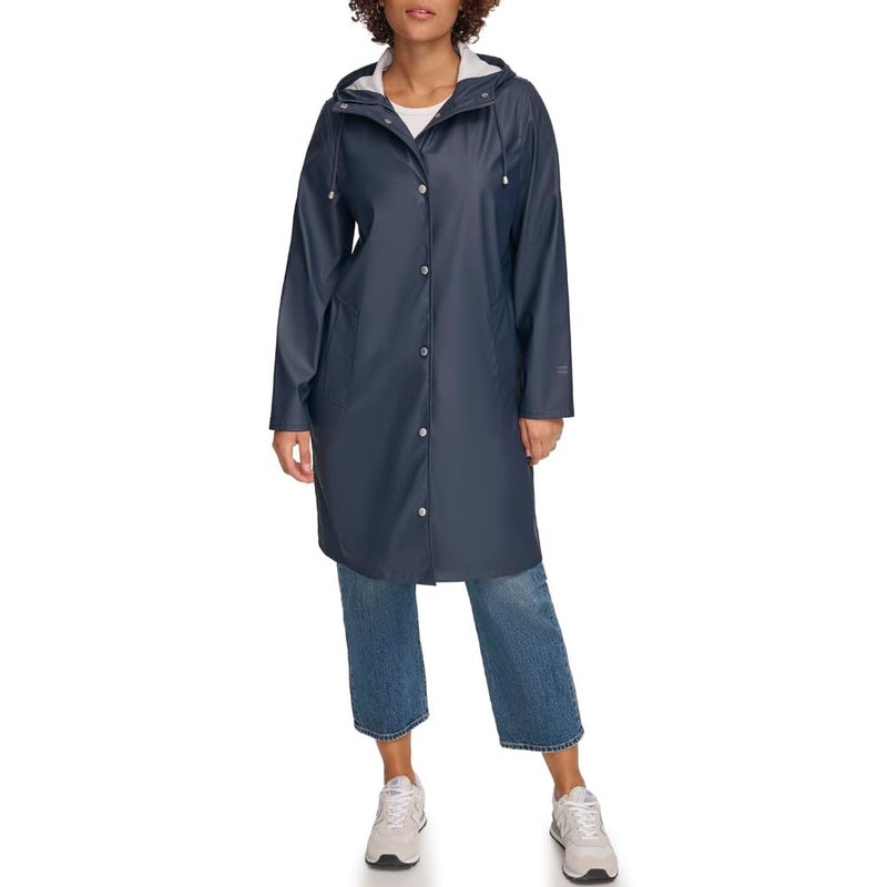 Levi's Women's Classic Hooded Rain Parka, Navy, 1X - Image 1