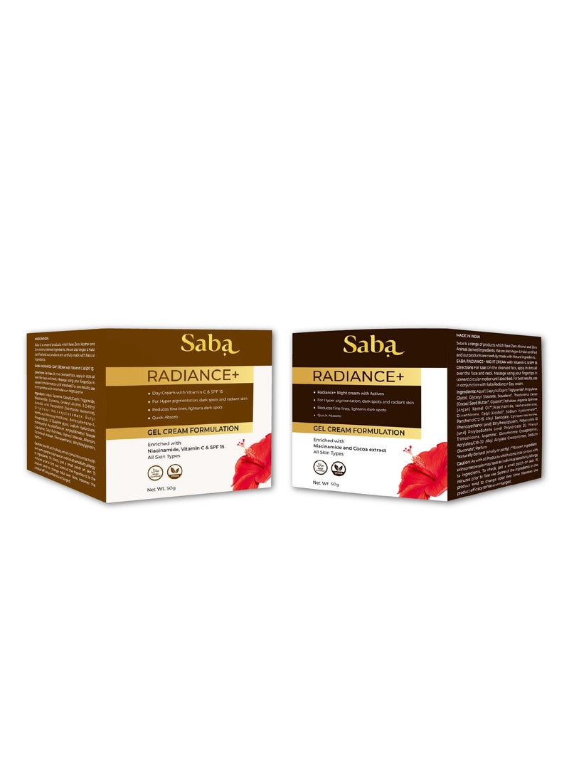 Saba Kombucha Saba Radiance Day Gel Cream  Radiance Night Gel Cream Combo  50g Each  Pack of 2  - Image 1