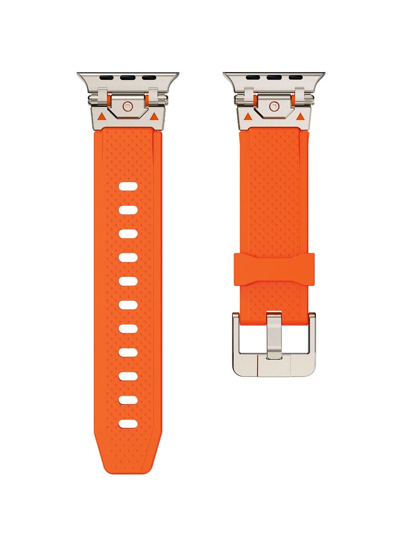 yalilai Rugged TPU Sport Band for HUAWEI Watch GT 5 4 3 Pro, 22mm Durable Metal Connector Replacement Strap for Huawei Watch 4 3 Pro, Titanium-Orange  - Image 3