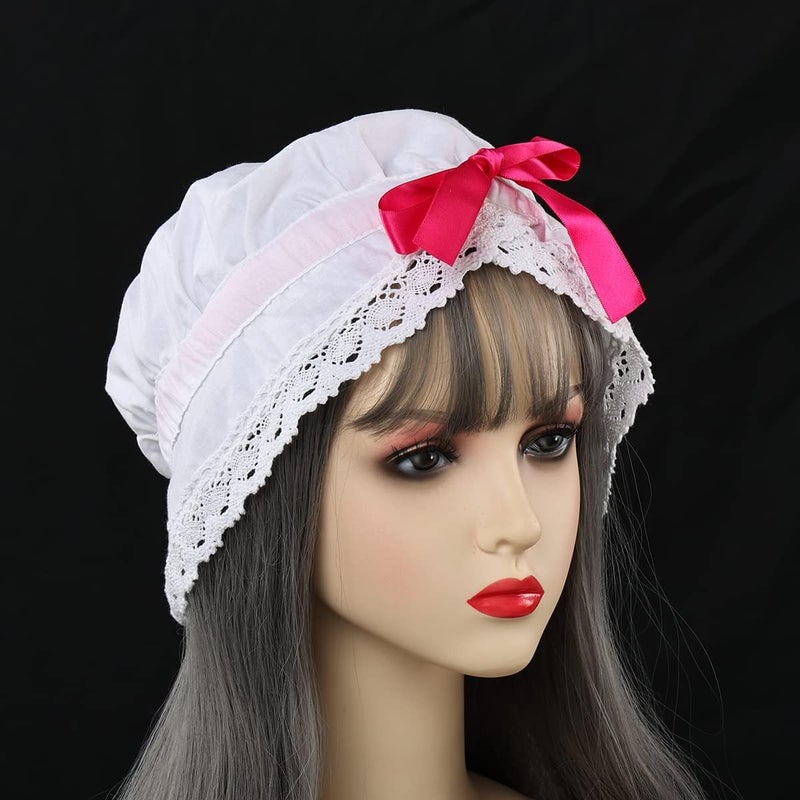 GRACEART Peasant Amish Hat Prairie Cap Women Girls Pioneer Colonial Bonnet 100% Cotton - Image 3