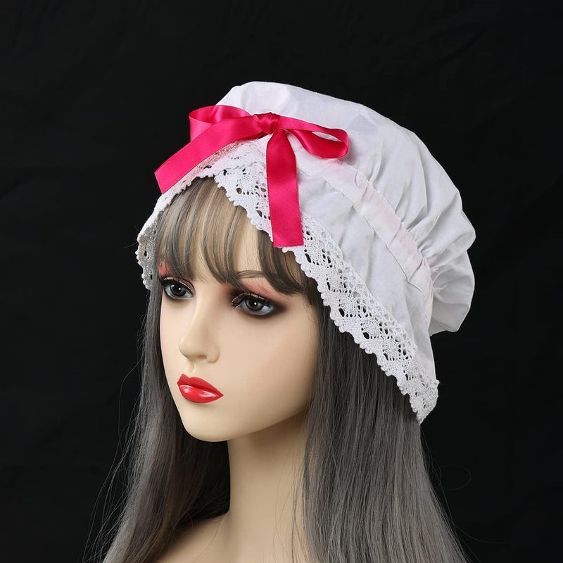 GRACEART Peasant Amish Hat Prairie Cap Women Girls Pioneer Colonial Bonnet 100% Cotton - Image 2