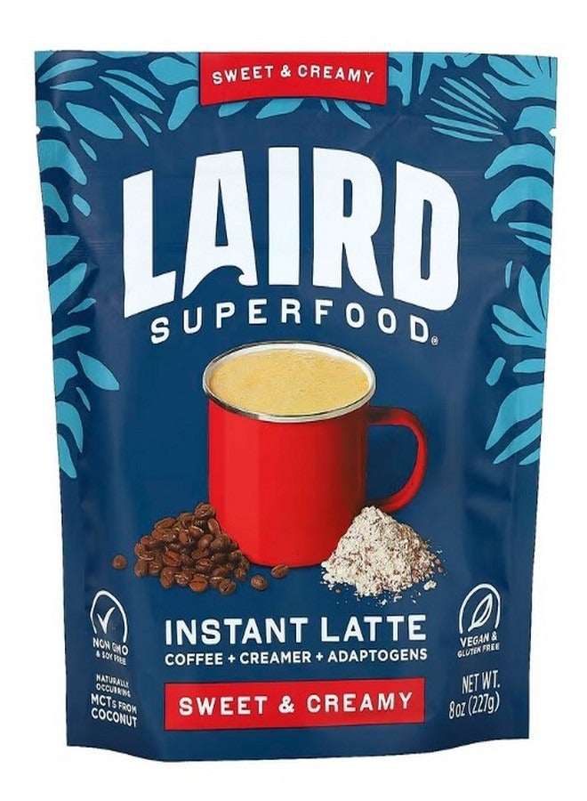 Instant Latte Coffee  Creamer  Adaptogens Sweet and Creamy 8 oz 227 g