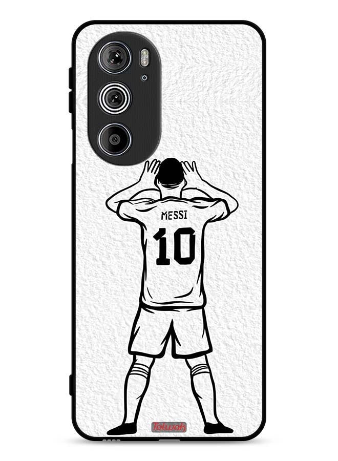 Tolwak Motorola Edge 30 Pro Protective Case Cover Messi Sketch - Image 1