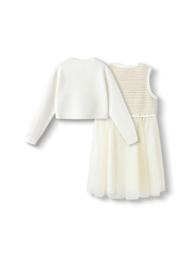 Balabala Little Lady Chic Dress For Girls, Children's Tulle Skirt, 2025 Spring New Arrival Two-piece Set, Chinese Style Outfit - Image 3