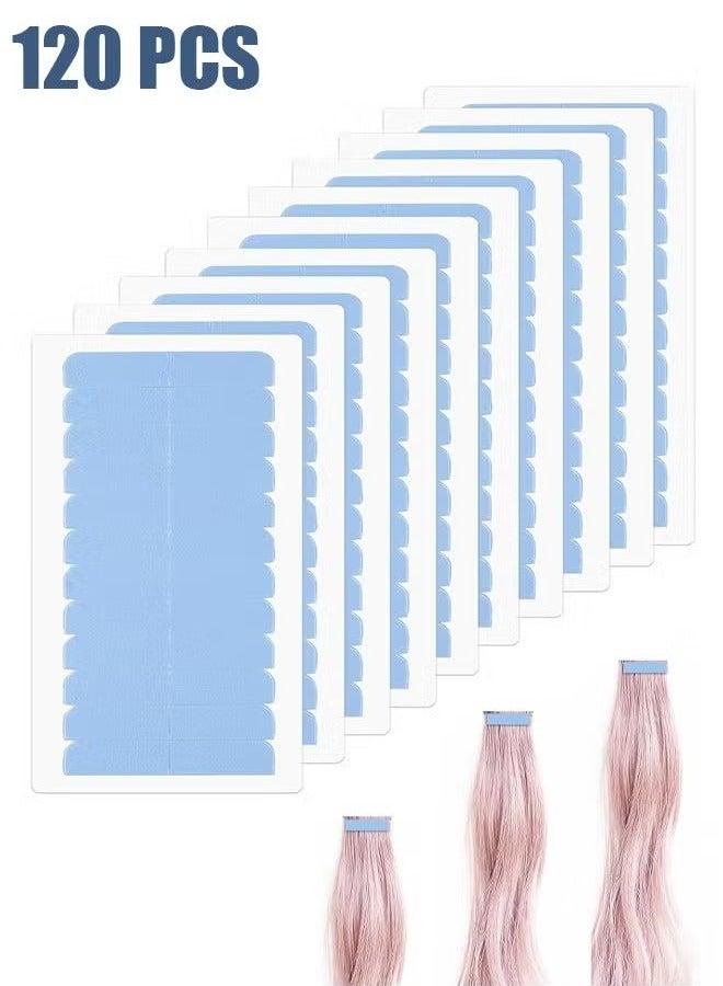 Generic 120 Pcs Hair Extension Tape, Adhesive Replacement Tape for Hair Extensions, Double Sided Hair Tape Human Hair Tape Tabs Tape in Extension Replacement Tape Wig Tape, Wig Tape Beauty Tools(Blue) - Image 1