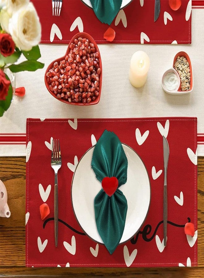 AUOCATTAIL Red Heart Napkin Rings Set of 6, Valentine's Day, Wedding, Anniversary, Christmas, Birthday Party Table Decorations - Image 3