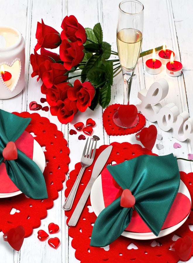 AUOCATTAIL Red Heart Napkin Rings Set of 6, Valentine's Day, Wedding, Anniversary, Christmas, Birthday Party Table Decorations - Image 5