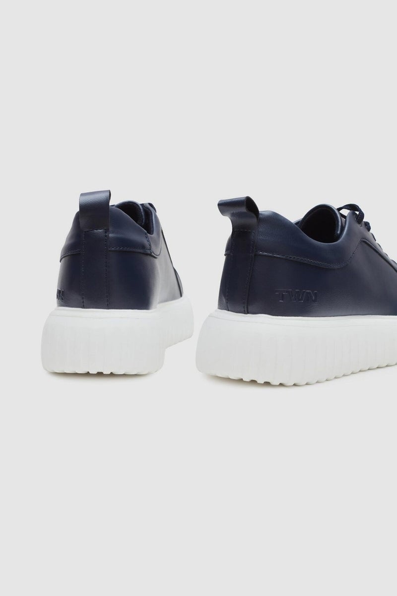 twn Navy Blue Thick White Soled Lace-Up Sneaker Shoes 3EC09ORT0381  - Image 3