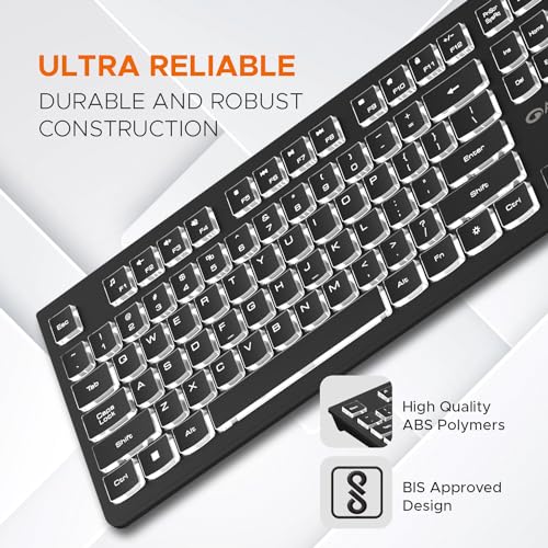 Amkette Wi-Key Backlit Wired Keyboard | White Backlit with Brightness Control | Laser-Etched Keys | 12 Multi-Media Keys | Plug and Play USB Connection | Compatible with PC/Mac/Laptop | 1 Year Warranty - Image 4