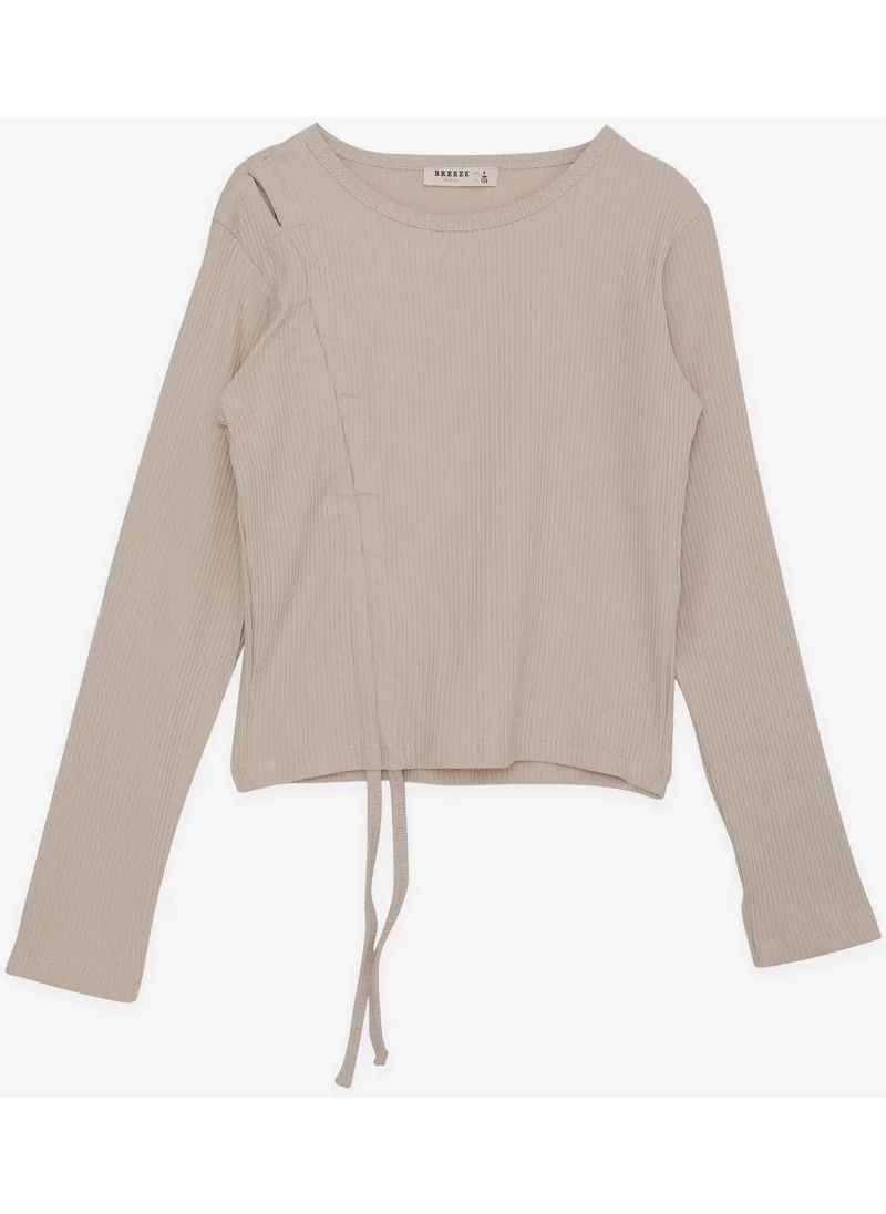 Breeze Girl's Long Sleeve T-Shirt Gathered 8-14 Years, Beige