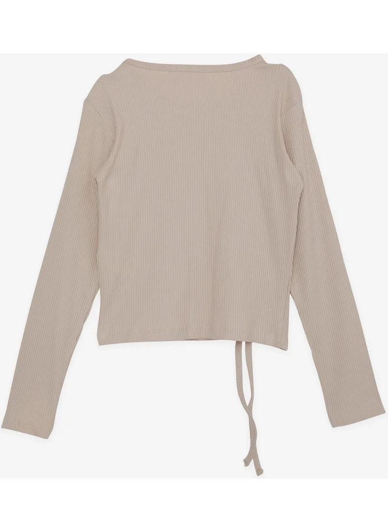 Breeze Girl's Long Sleeve T-Shirt Gathered 8-14 Years, Beige