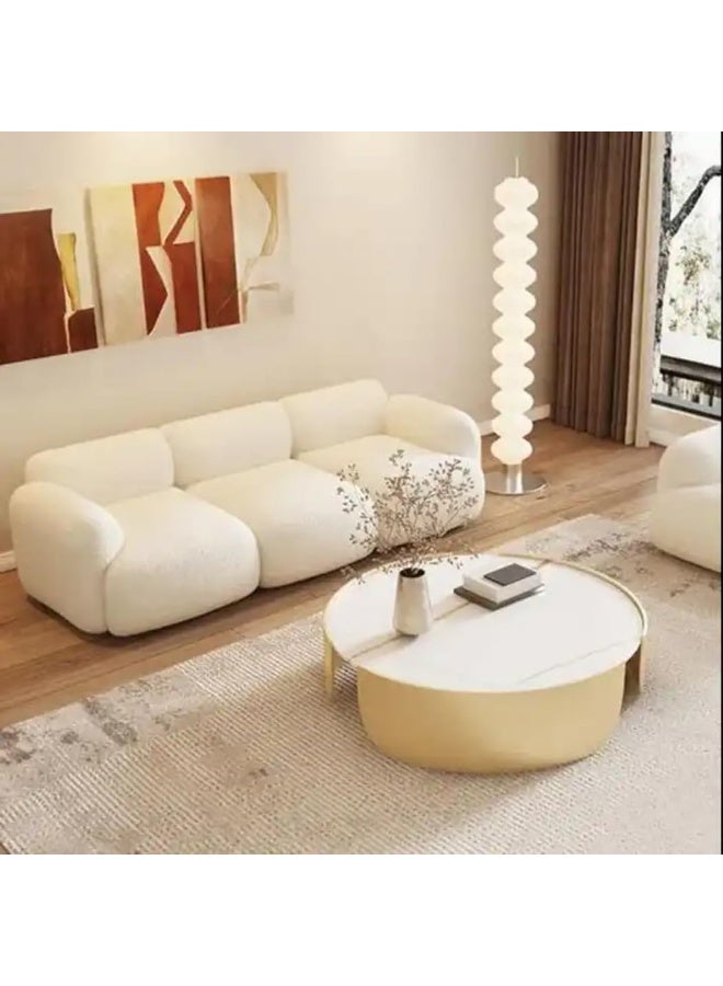 Comfynest 3+1+2 Boucle Sofa Set Curved Sectional Configuration, Modern Luxury Living Room Furniture White  - Image 3