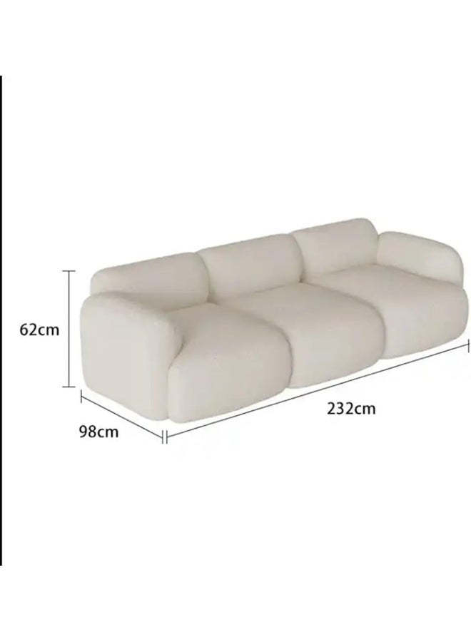 Comfynest 3+1+2 Boucle Sofa Set Curved Sectional Configuration, Modern Luxury Living Room Furniture White  - Image 4