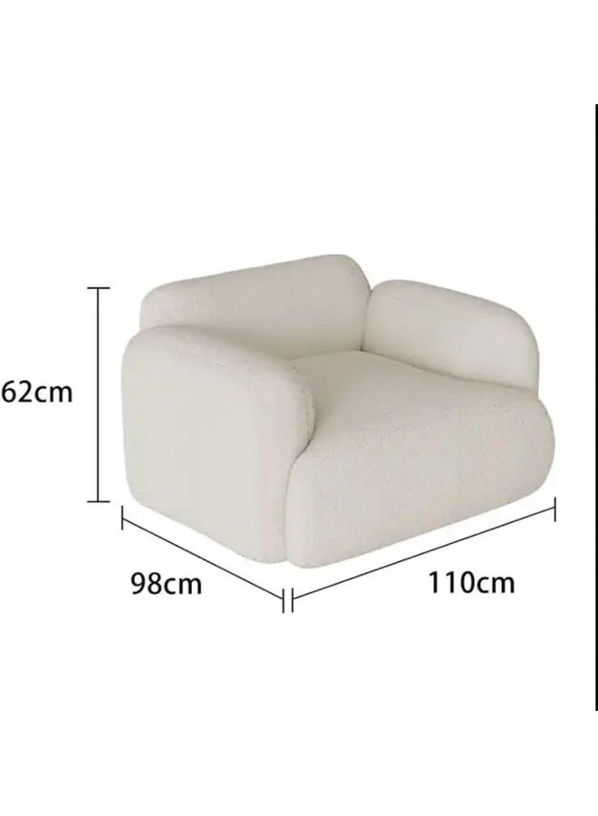 Comfynest 3+1+2 Boucle Sofa Set Curved Sectional Configuration, Modern Luxury Living Room Furniture White  - Image 5