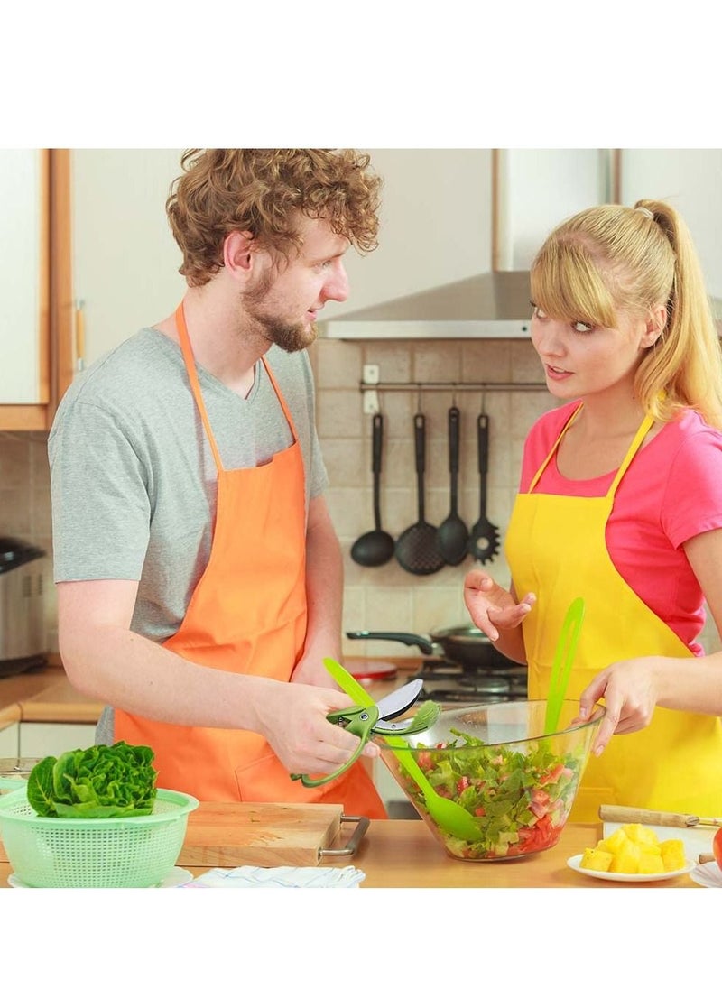 Salad Chopper Scissors: Effortlessly Slice, Chop, and Toss Your Salad with Precision - Ergonomic Design for Easy Handling - Stainless Steel Blades for Efficient Cutting(Green)