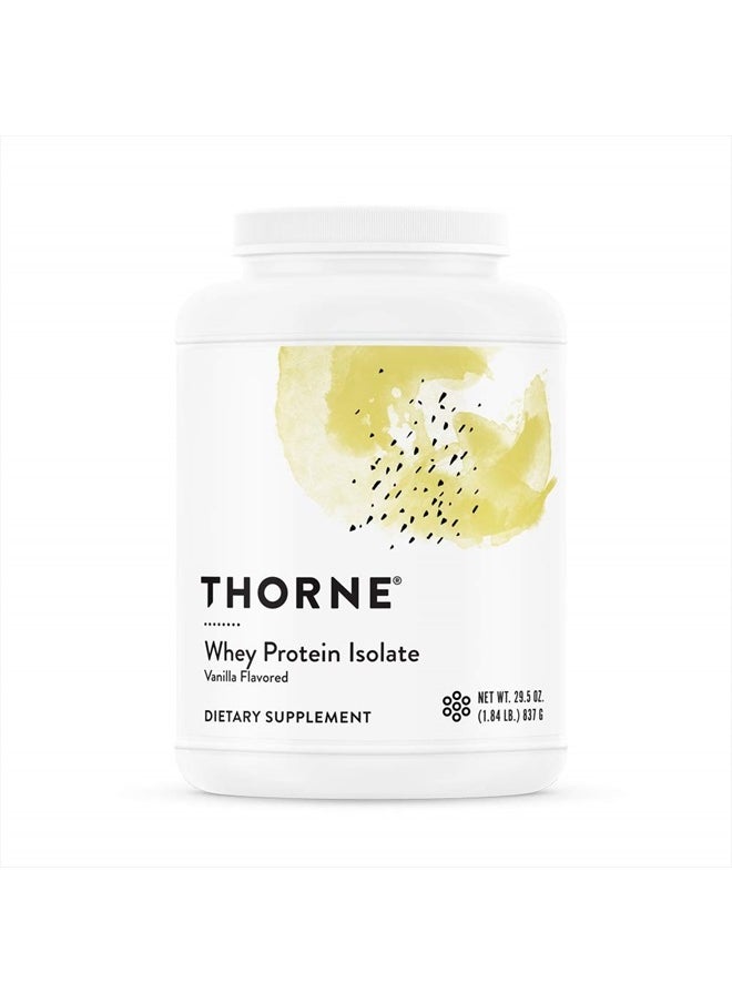 Thorne Whey Protein Isolate - 21 Grams of Easy-to-Digest Whey Protein Powder - NSF Certified for Sport - Vanilla Flavored - 29.5 Ounces - 30 Servings  - Image 1