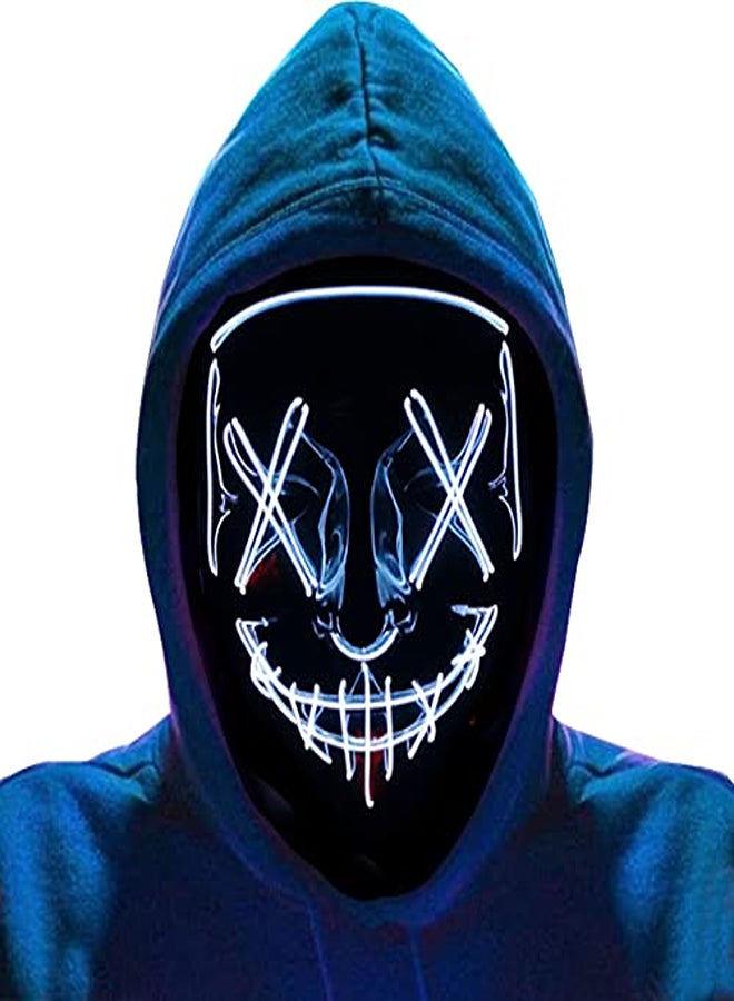 LED Purge Halloween Mask – Neon Light-Up Skull Mask for Cosplay & Festivals - Image 1