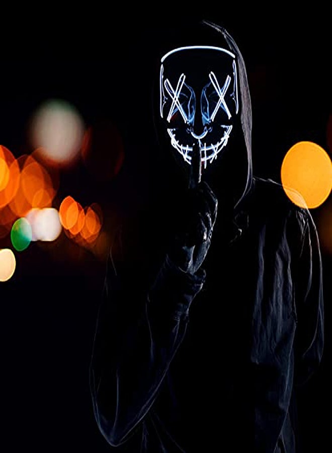 LED Purge Halloween Mask – Neon Light-Up Skull Mask for Cosplay & Festivals - Image 2