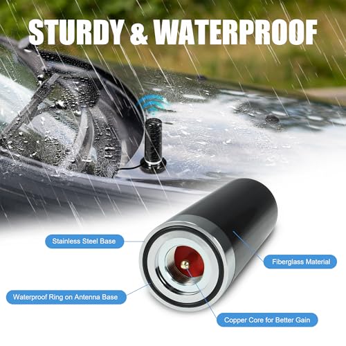 BASIKER 3 Inch Vehicle Mobile Ham Radio Antenna Dual Band VHF UHF 136-174MHz 400-470MHz, NMO Magnetic Base Mount SO239 PL-259 Plug 16.4ft RG58 Coaxial Cable, CB Radio Antenna Truck Car Accessories - Image 4