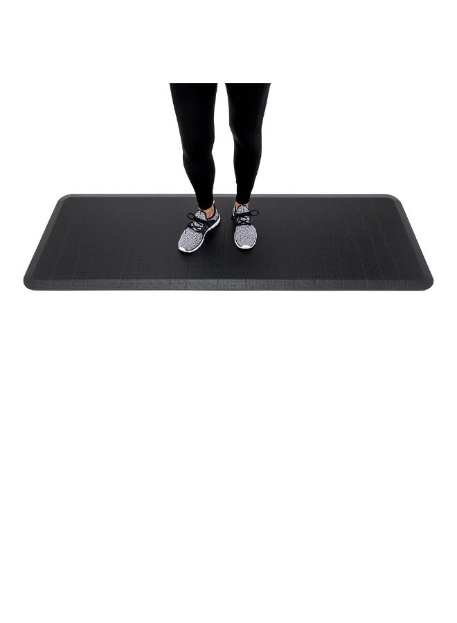 Restaurantware 70 x 24 x 8 Inch Anti-Fatigue Mat, 1 Extra-Padded Kitchen Mat - Beveled Safety Edges, Non-Slip, Black Plastic Kitchen Sink Rug, Shock-Resistant, For Home, Office, Or Laundry Room  - Image 2