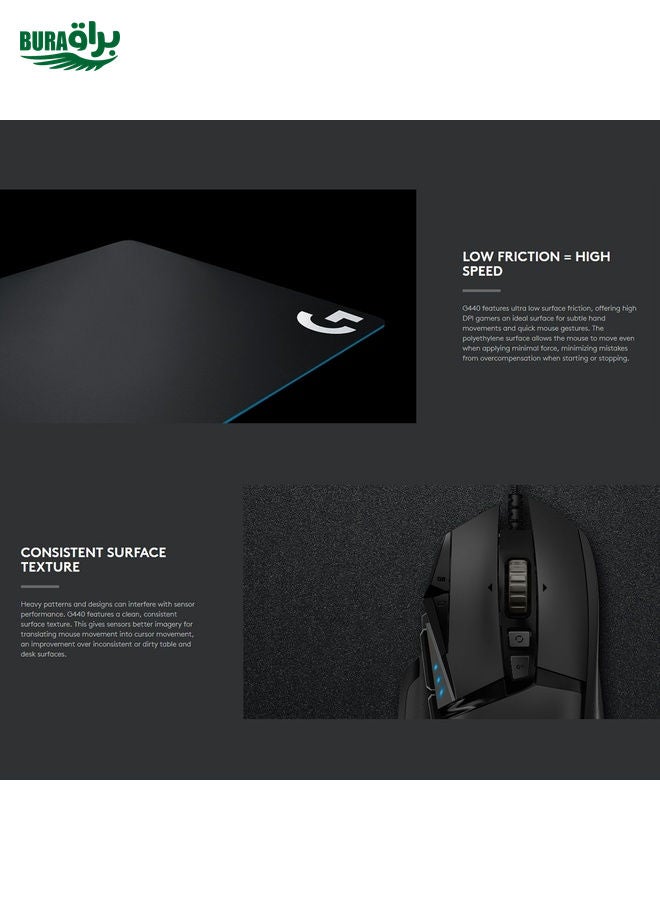 BURAQ Logitech G440 Hard E-sport Gaming Mouse Pad, Size: 34 x 28cm (Black)  - Image 4