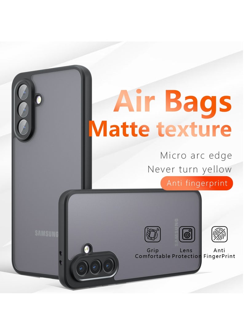 [1+1 مجموعات] غلاف واقي وواقي شاشة لجهاز سامسونج جالاكسي A56 5G، خلفية شفافة غير لامعة، غلاف هاتف رفيع، مضاد لبصمات الأصابع، حماية من السقوط، فيلم مقسى - Image 2