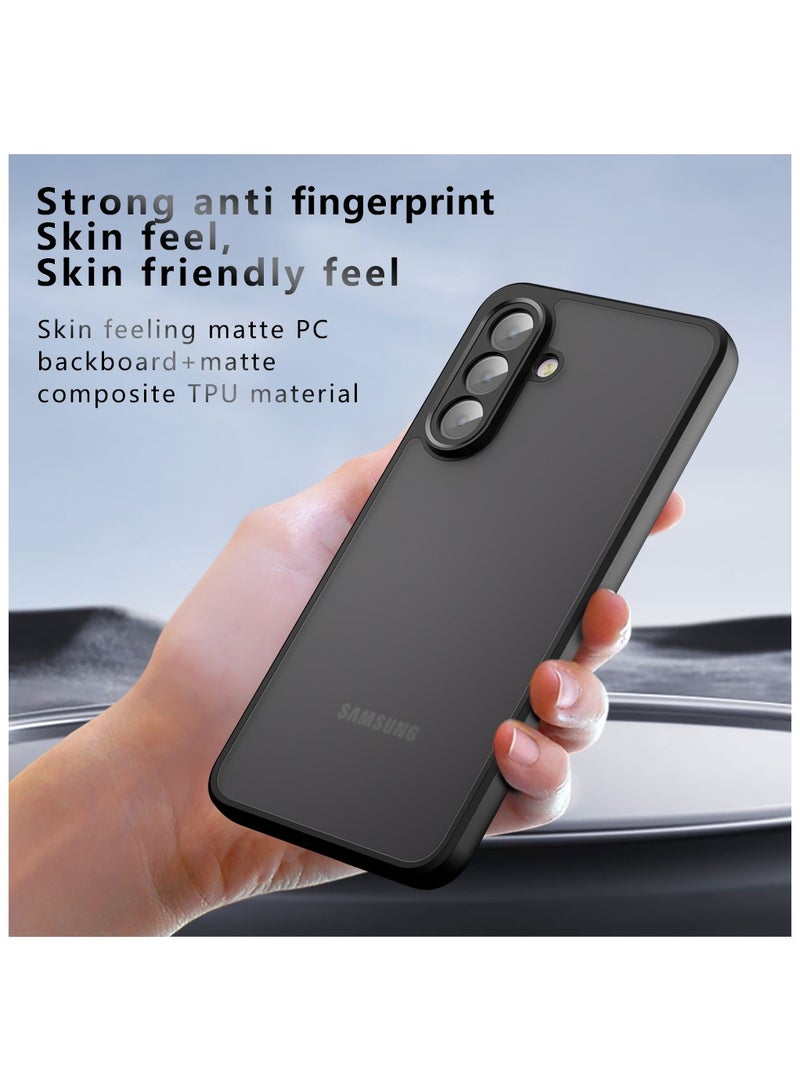 [1+1 مجموعات] غلاف واقي وواقي شاشة لجهاز سامسونج جالاكسي A56 5G، خلفية شفافة غير لامعة، غلاف هاتف رفيع، مضاد لبصمات الأصابع، حماية من السقوط، فيلم مقسى - Image 3